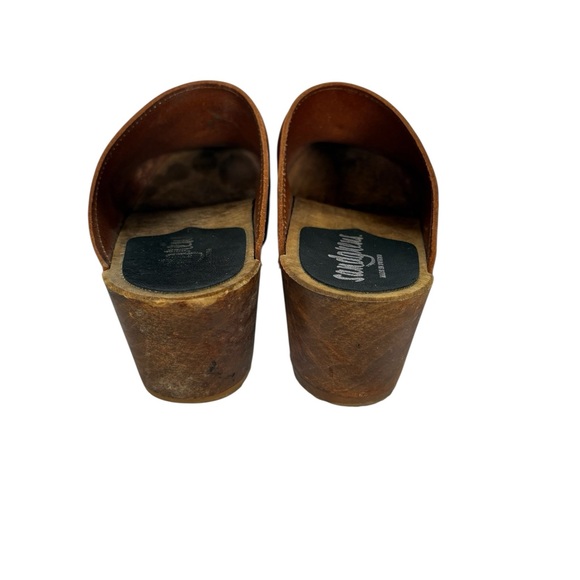 Sandgrens Cognac Leather Clogs Open Back Clogs Size 37 - Picture 3 of 10